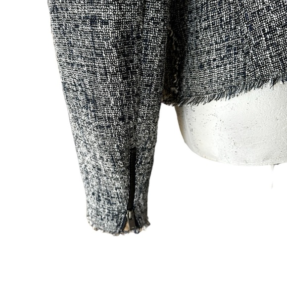 BANANA REPUBLIC ZIPPER TWEED BLAZER JACKED,FRINGE,VINTAGE EXPIRED,NEUTRAL - Picture 4 of 10